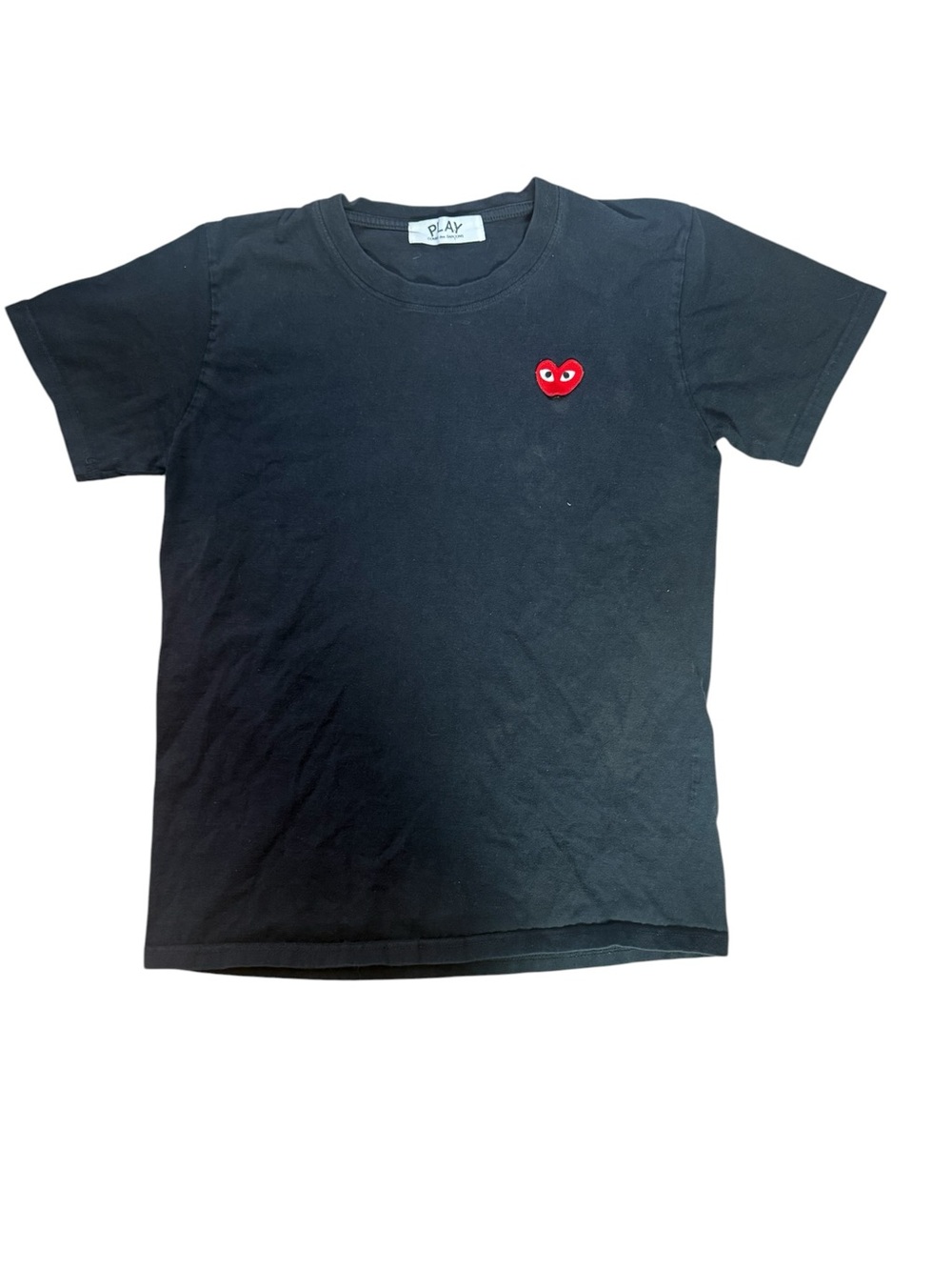 Comme Des Garçons Play Black Tee with Red Heart Patch